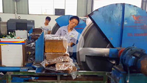 Horizontal Hydraulic Cutting Machine on site
